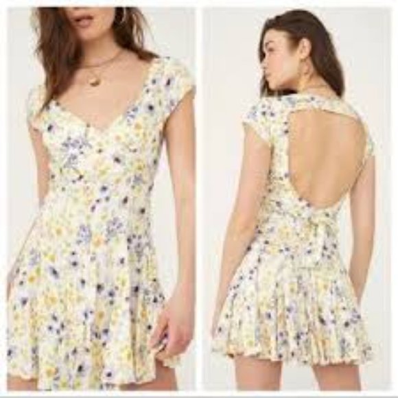 Free People Dresses & Skirts - NWT free people floral cutout mini dress . SZ L